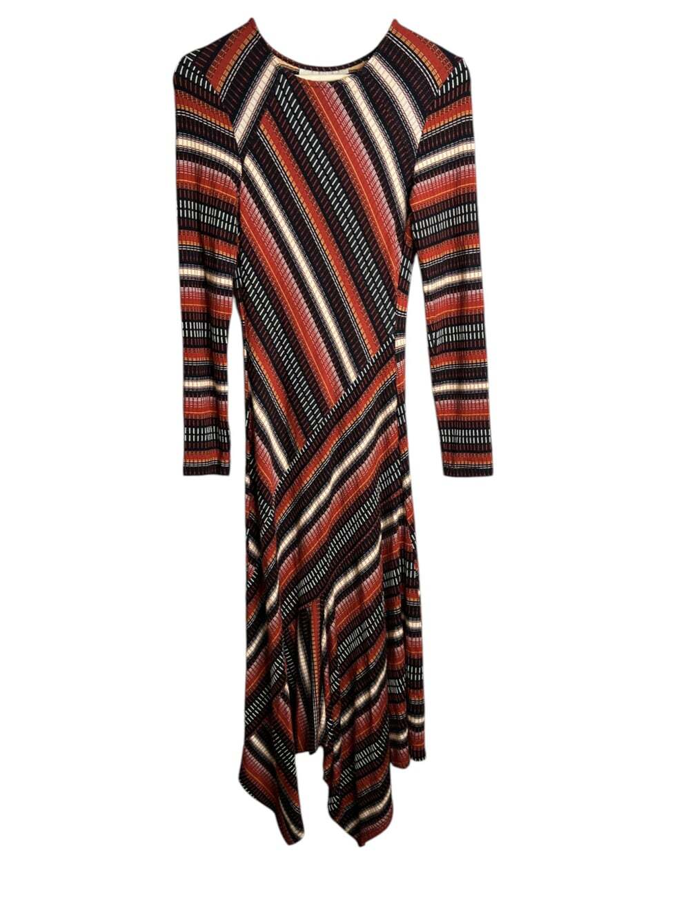 Maeve Anthropologie Parkside Knit Dress Size Small Stripe Asymmetric Handkerchie - Picture 2 of 4